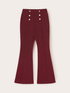 Milano knit fabric flare trousers button feature image number 4
