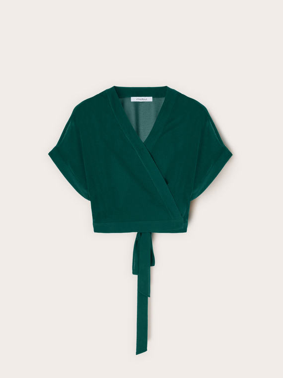 Short wrap bolero in georgette