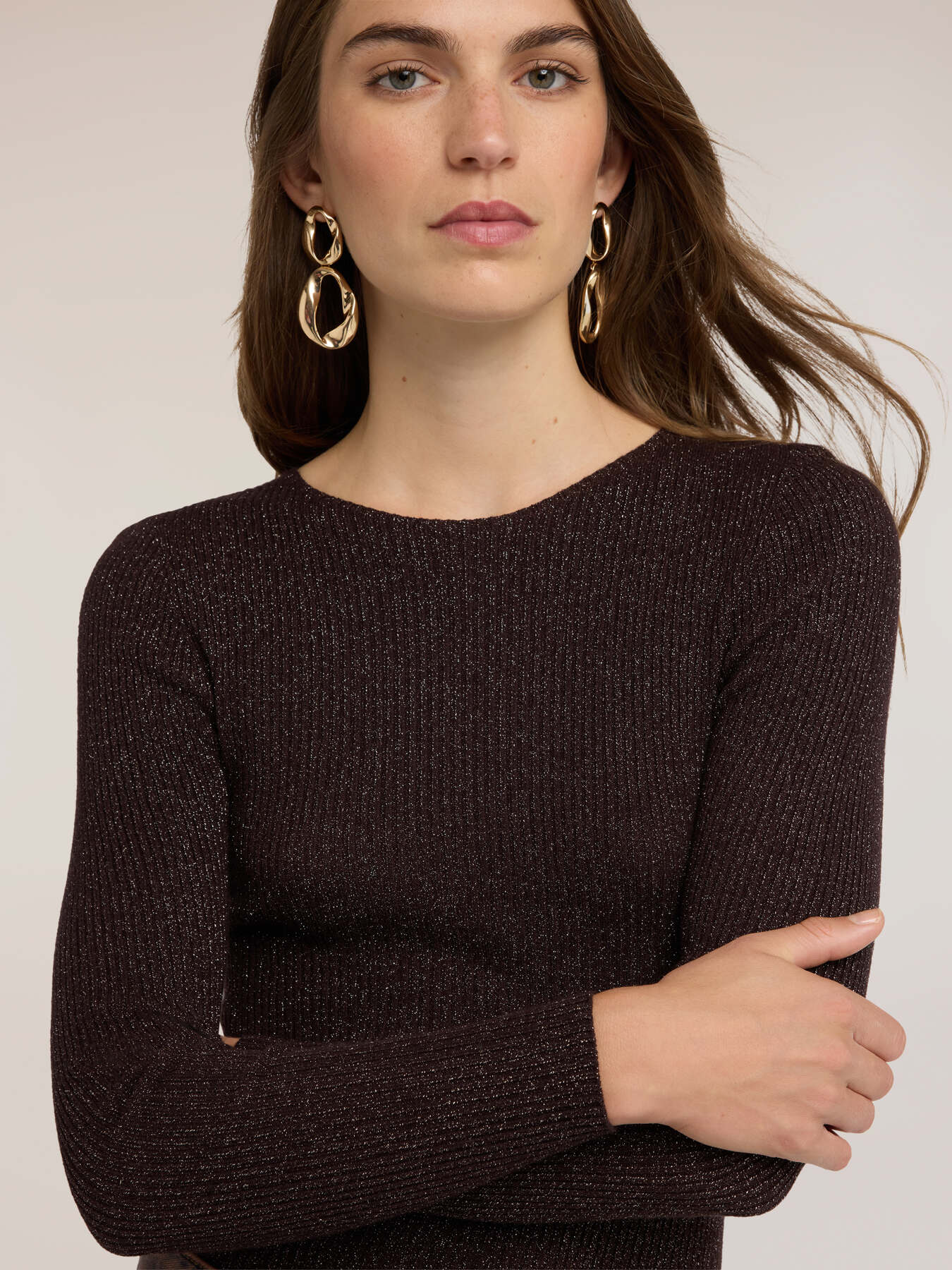 Ribbed fine lurex knitwear image number 3