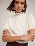 Oversize-Pullover mit Zopfmuster und R&uuml;schen image number 3