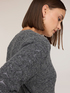 Short cardigan with lurex fan-stitch knit image number 3