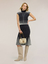 Pleated striped midi skirt image number 0