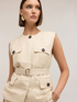 Safari vest in linen lyocell blend image number 3