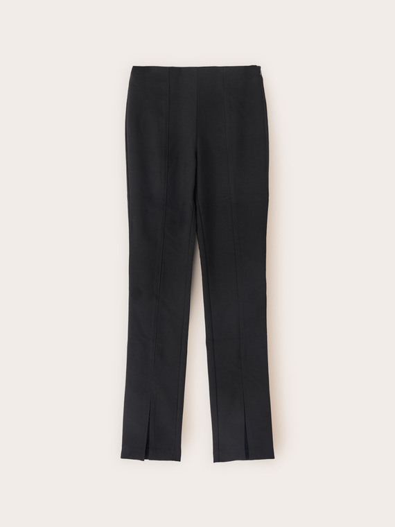 Slim cady trousers with slit