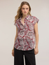 Cotton muslin shirt with print image number 0