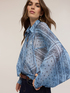 Oversized blouse in silk blend chiffon with print image number 3