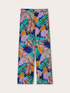 Flowing wide-leg trousers with jungle pattern image number 4