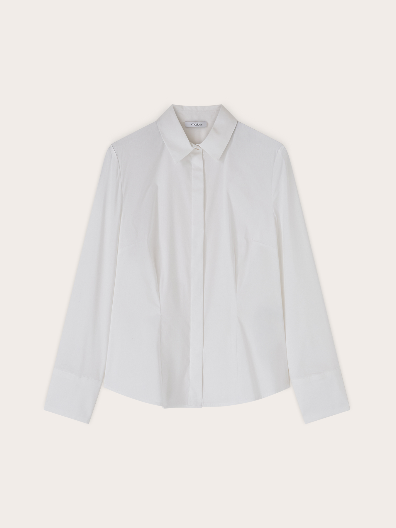 Poplin shirt with hidden buttons image number 3