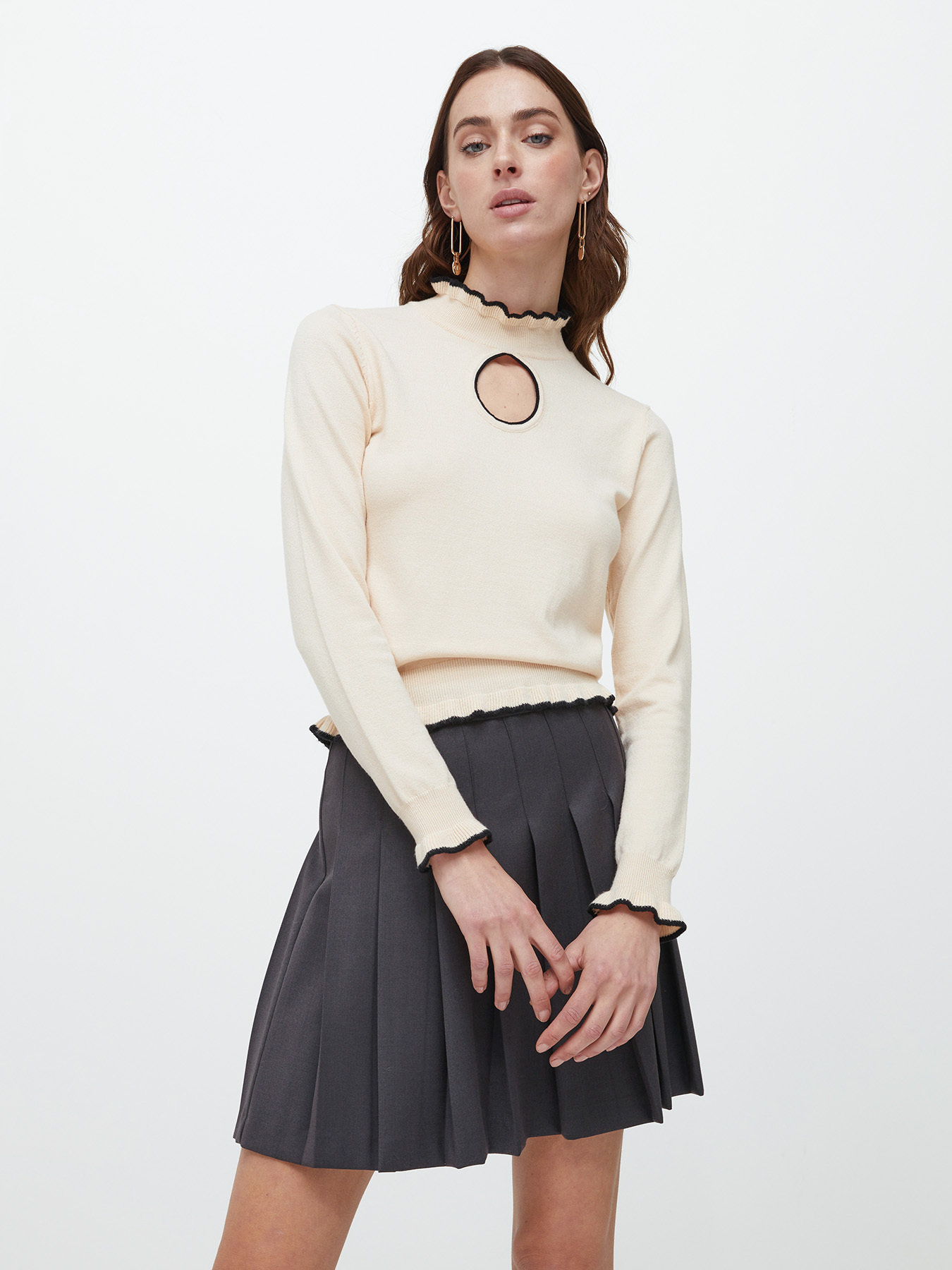 Turtleneck sweater with keyhole image number 0