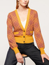 Diamond pattern short cardigan image number 0