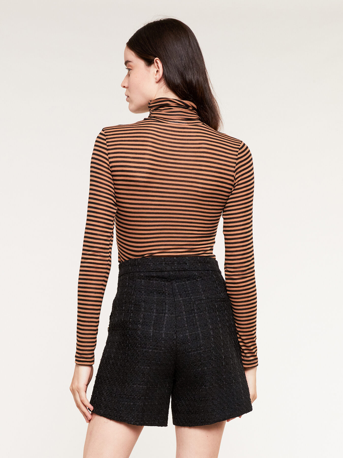 Rollkragenpullover mit langen Ärmel, gestreift, Kaschmirgemisch image number 1