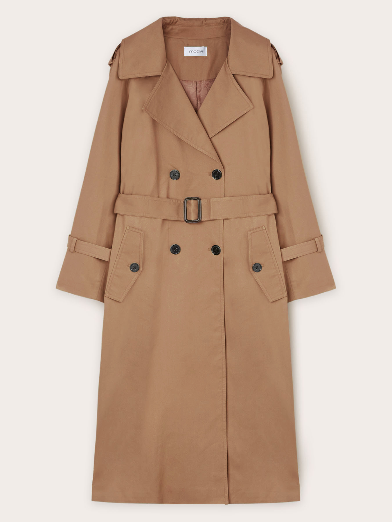 Trench doppiopetto in tessuto misto lyocell image number 4