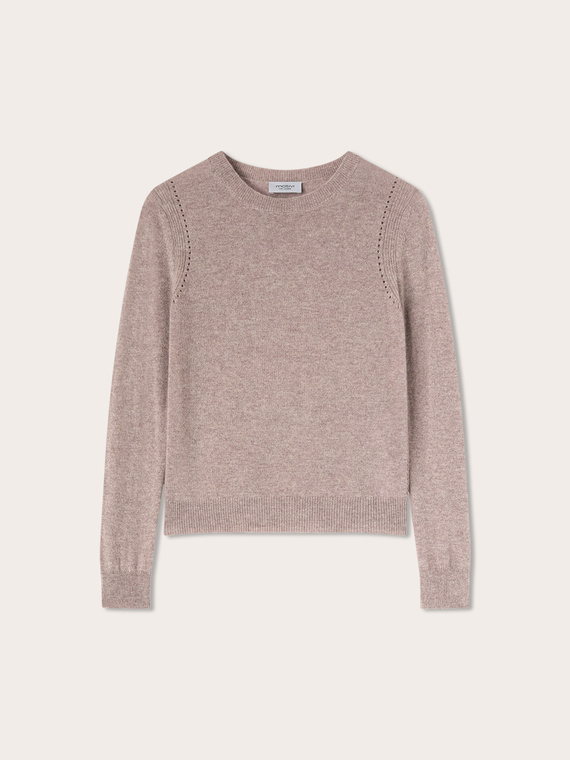 Pulover cu guler rotund din cashmere