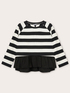 Striped oversized sweatshirt with flounce image number 3
