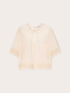 Blouse en georgette avec broderies ajour&eacute;es image number 4