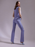 Flared trousers with a satin band image number 0