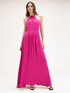 Satin halterneck dress image number 0