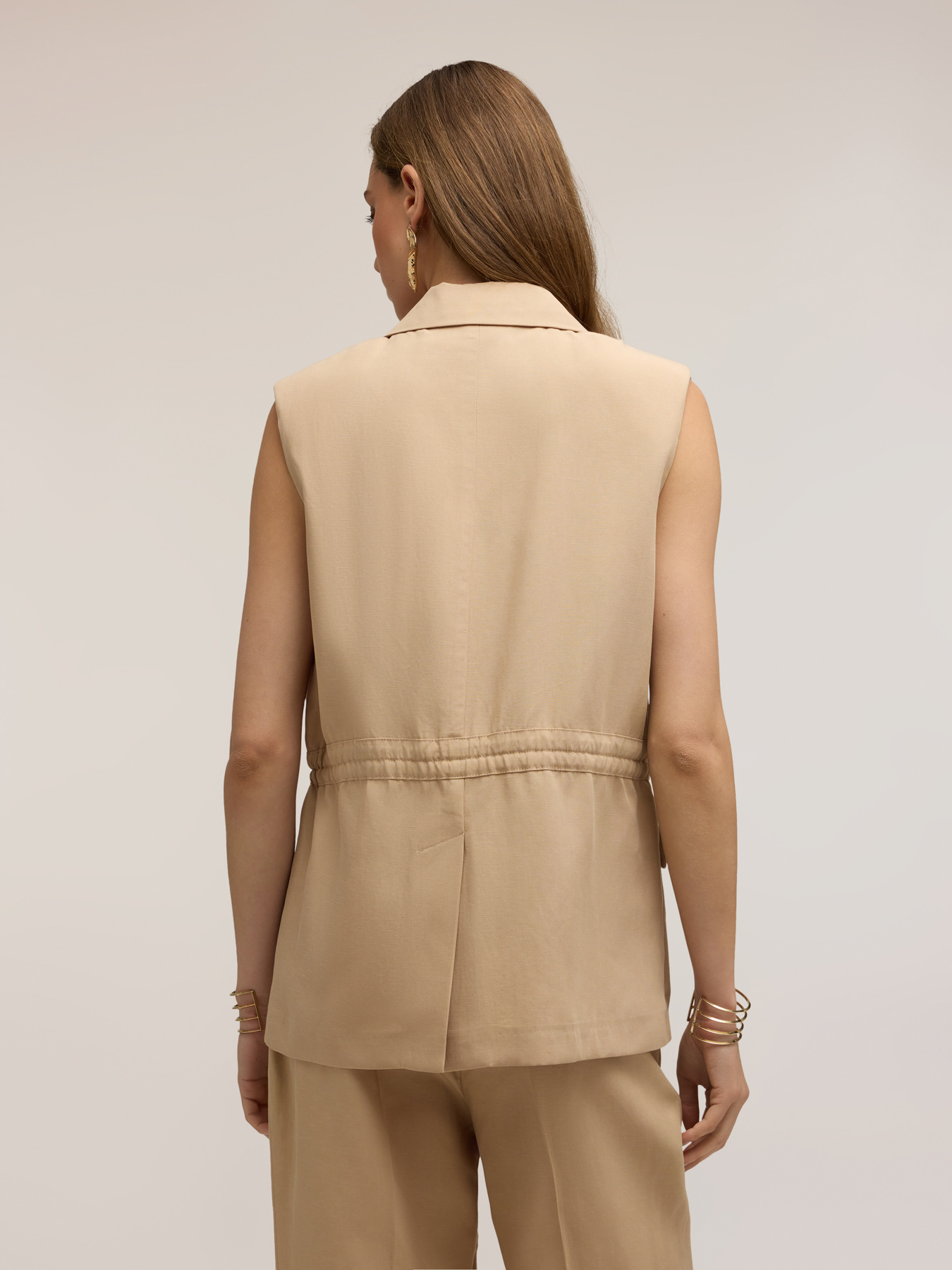 Drawstring vest in lyocell blend image number 1