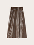 Midi A-line skirt in coated fabric image number 4