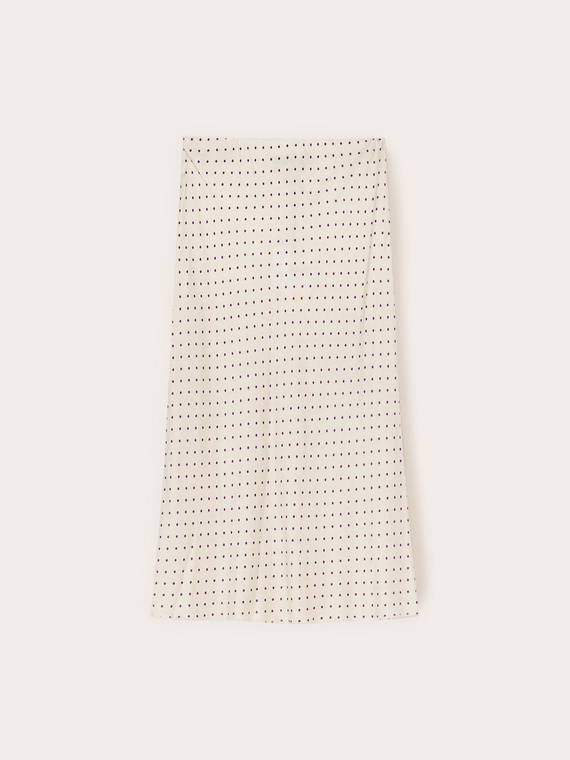 Polka dot satin midi skirt