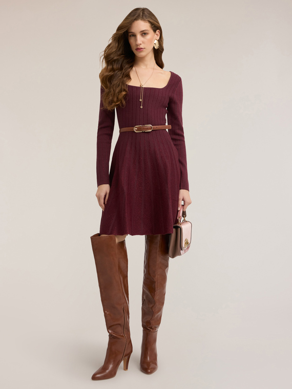 Flare dress in mixed lurex knit