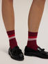 Sheer short socks with striped edge image number 0
