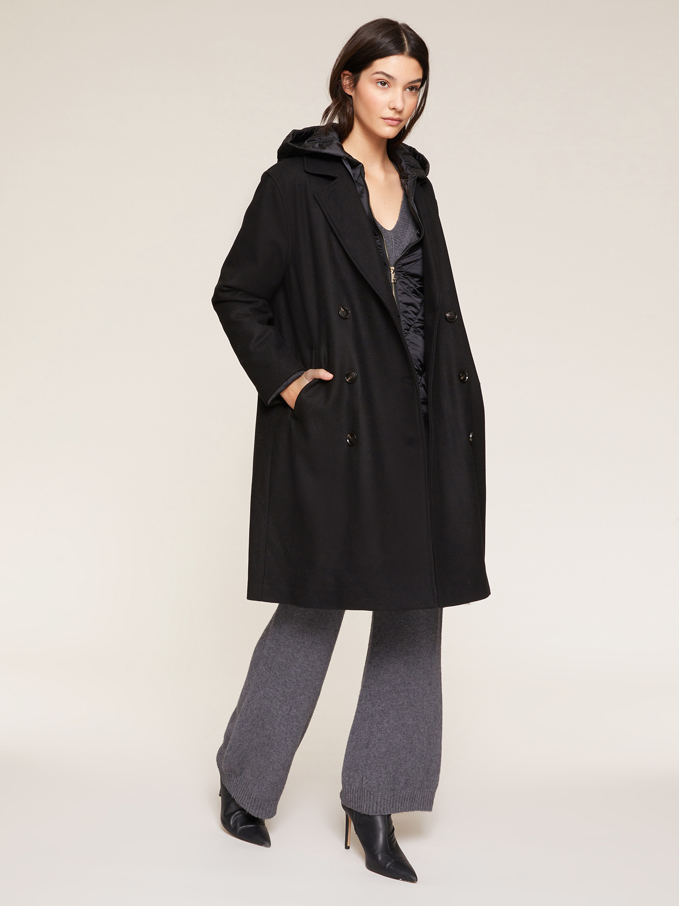 Double breasted coat with down lining image number 0