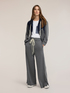 Pantalon palazzo en jersey avec bandes &agrave; rayures image number 0