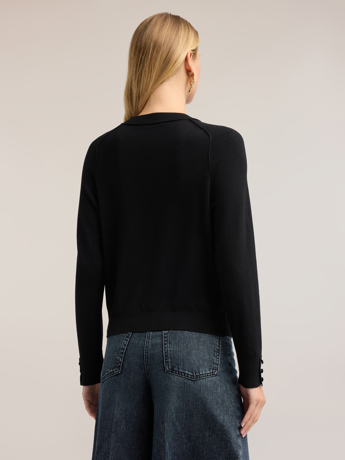 Pull en viscose avec finitions ton sur ton image number 1