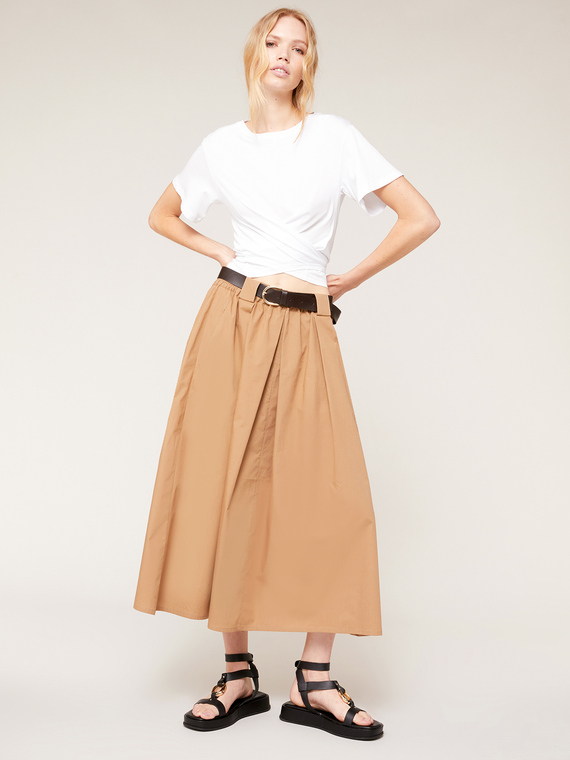 Midi circle skirt with belt