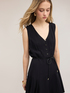 Ausgestelltes Kleid aus Viskose mit geflochtenem G&uuml;rtel image number 2