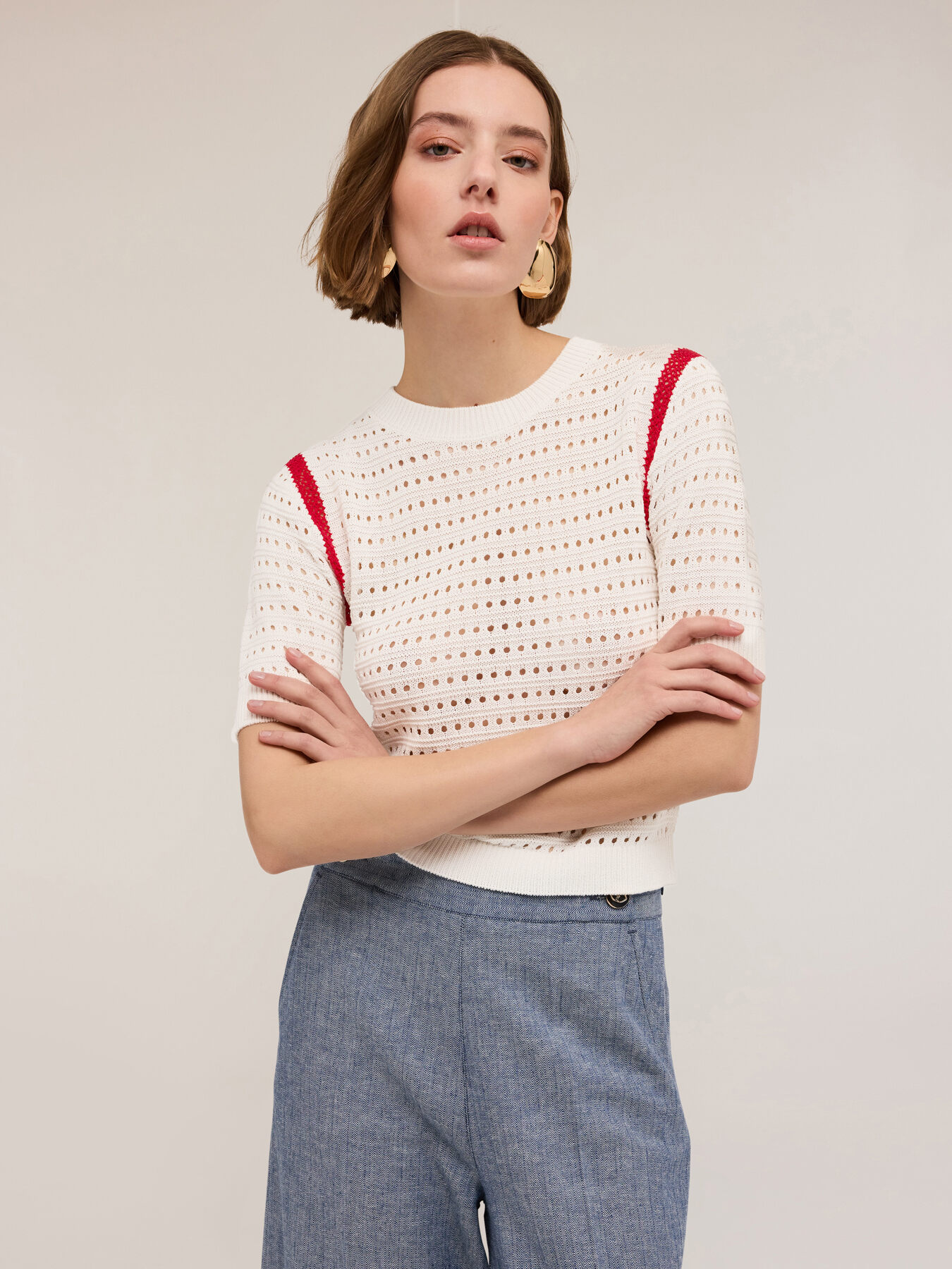 Crochet effect sweater image number 3