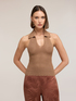 Openwork knit top with collar image number 2