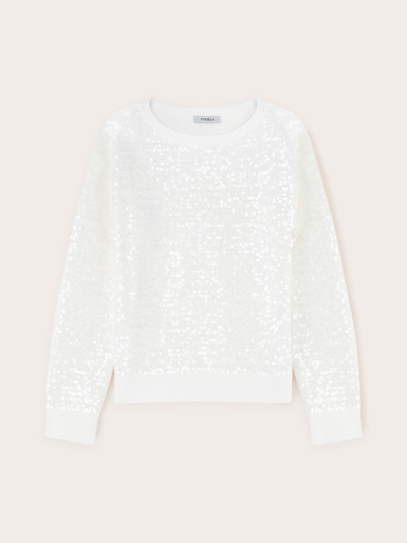 Pull en laine m&eacute;lang&eacute;e enti&egrave;rement recouvert de paillettes image number 4