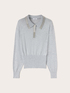Wool blend polo sweater with ribbed trims image number 4