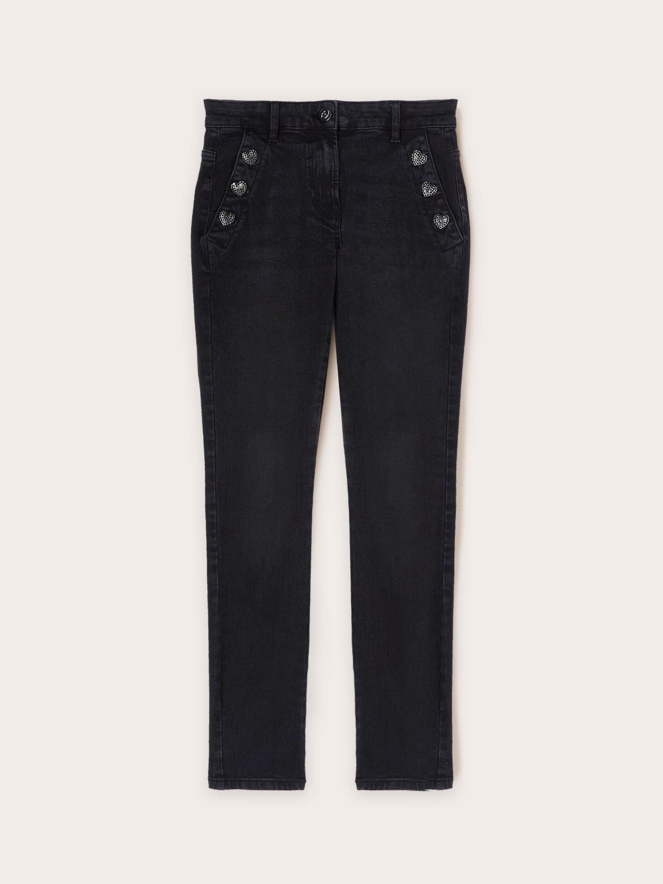 Skinny jeans with button feature image number 4