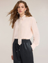 Camisa de georgette con cuello y corbata de strass image number 0