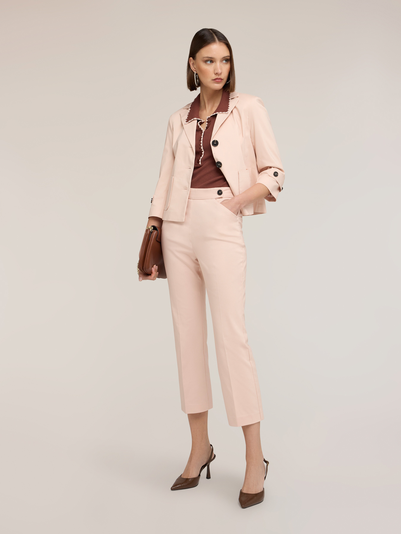 Kick flare trousers in technical cotton image number 2
