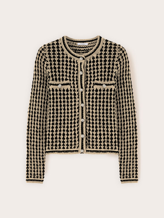 Openwork knit cardigan