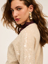 Full sequin wool blend knit cardigan image number 2