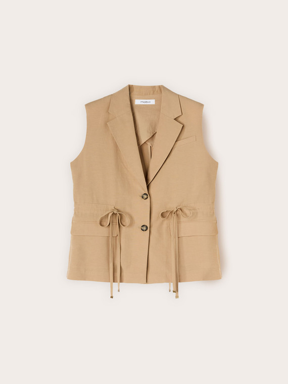 Drawstring vest in lyocell blend