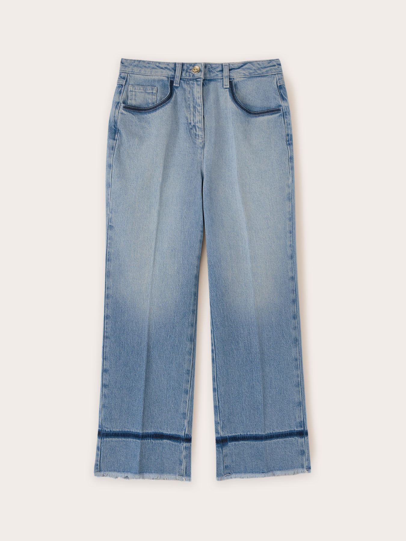 Jeans cropped light blue image number 4