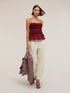 Viscose top with draping and boat neckline image number 2