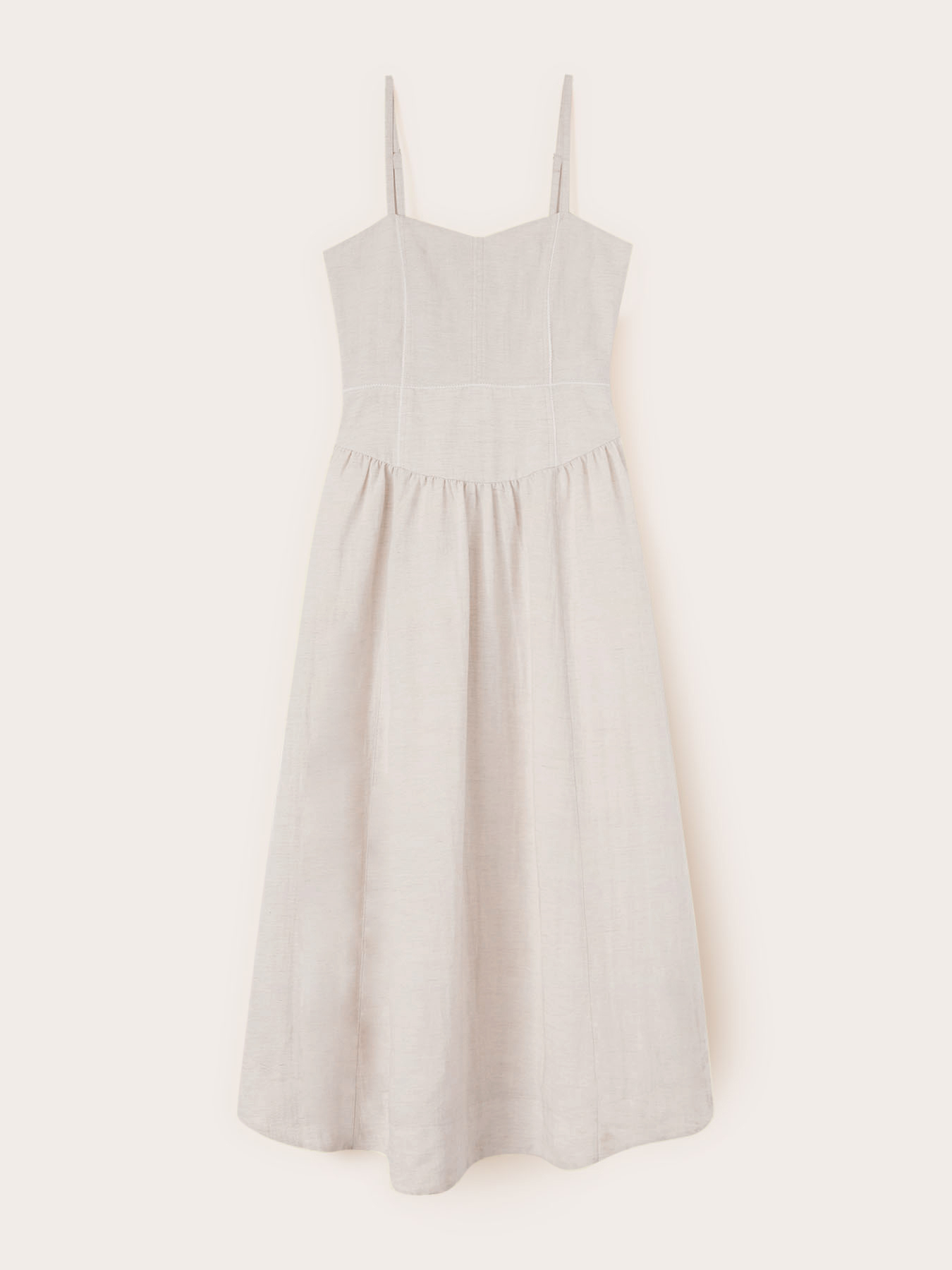 Langes Flare-Kleid aus Leinenmischung image number 3