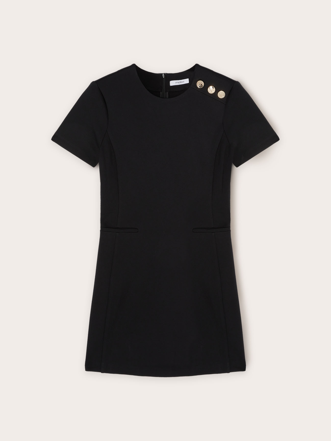 Mini dress with button feature image number 4