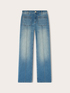 Jeans wide leg con bolsillos patch image number 4