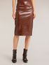 Midi bodycon skirt in coated fabric image number 0