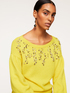 Oversize angora blend sweater with stone embroidery image number 2