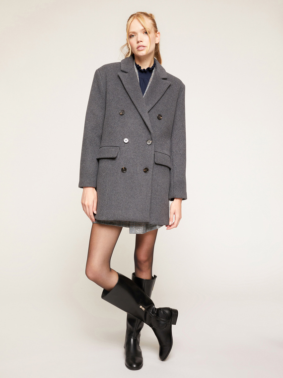 Oversized double-breasted cloth coat