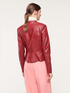 Faux leather jacket with shaping cuts image number 1